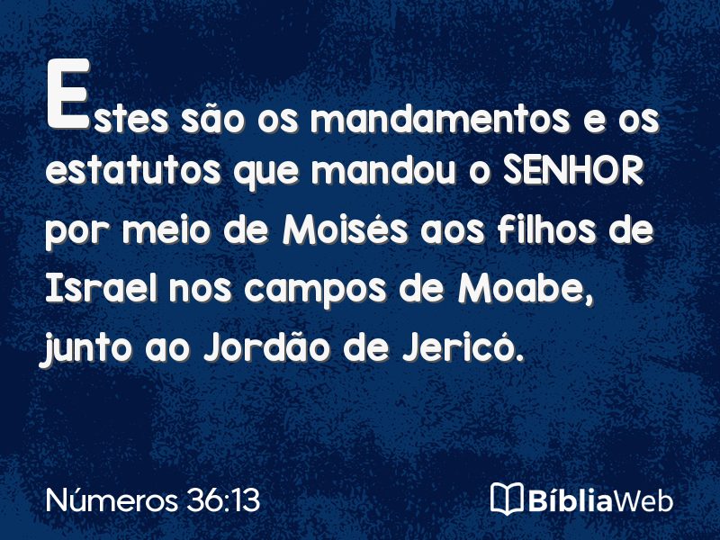 Números 36:13 em imagem para compartilhar