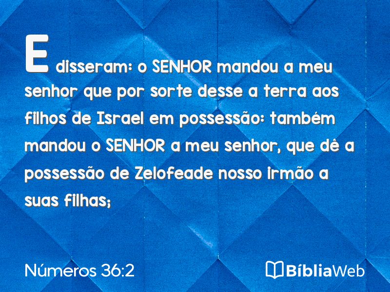 Números 36:2 em imagem para compartilhar