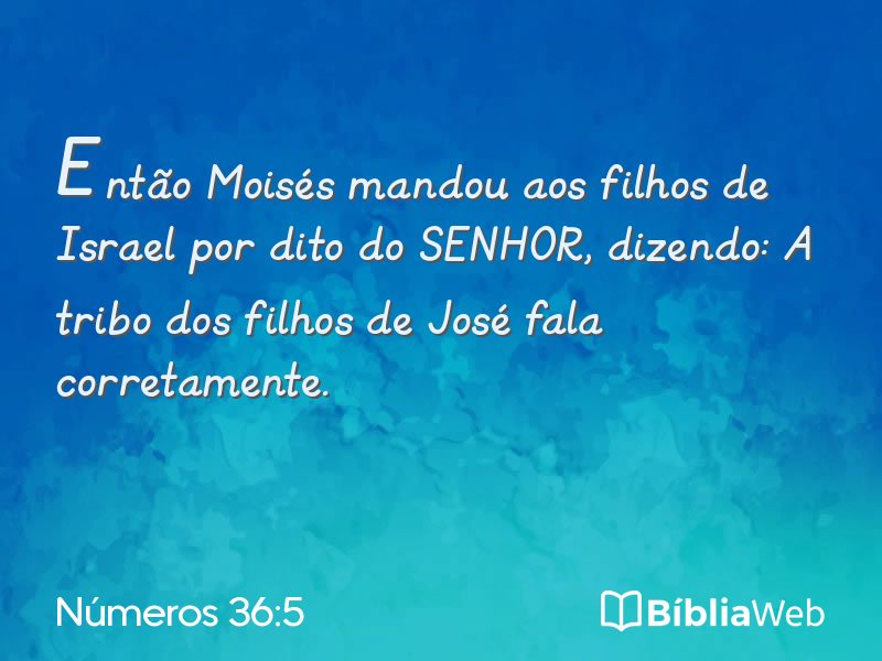 Números 36:5 em imagem para compartilhar