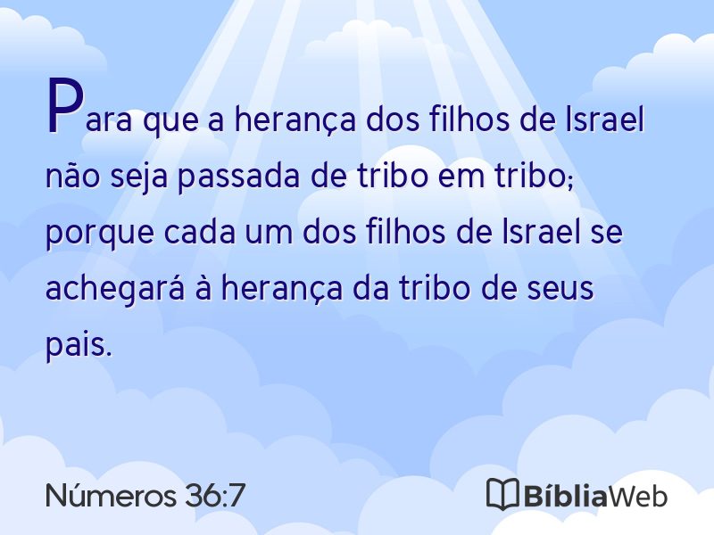 Números 36:7 em imagem para compartilhar