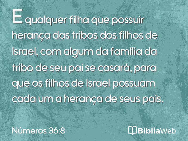 Números 36:8 em imagem para compartilhar