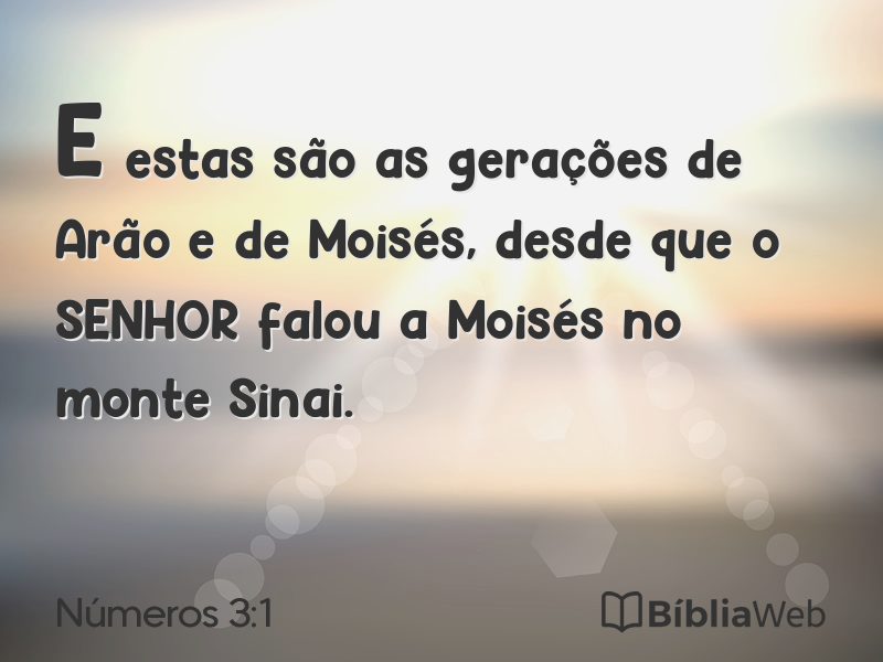 Números 3:1 em imagem para compartilhar