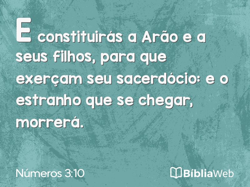 Números 3:10 em imagem para compartilhar