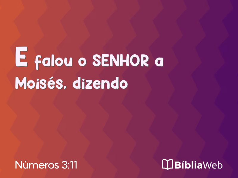 Números 3:11 em imagem para compartilhar