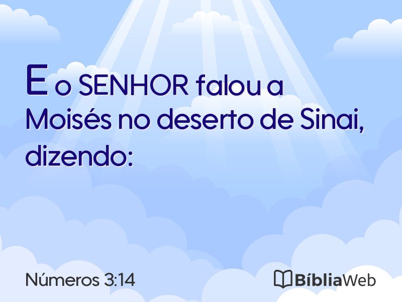Números 3:14 em imagem para compartilhar