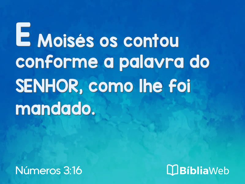 Números 3:16 em imagem para compartilhar
