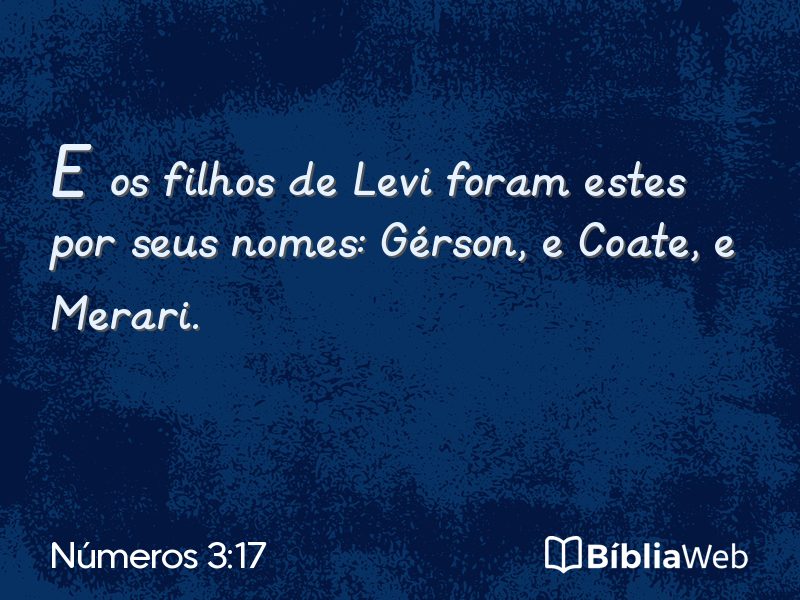 Números 3:17 em imagem para compartilhar