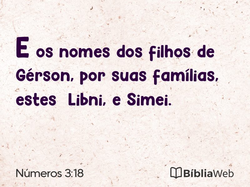 Números 3:18 em imagem para compartilhar