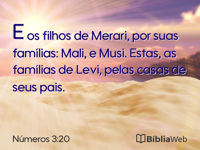 Números 3:20 em imagem para compartilhar