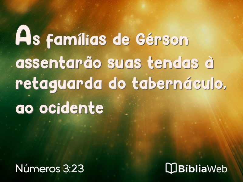 Números 3:23 em imagem para compartilhar