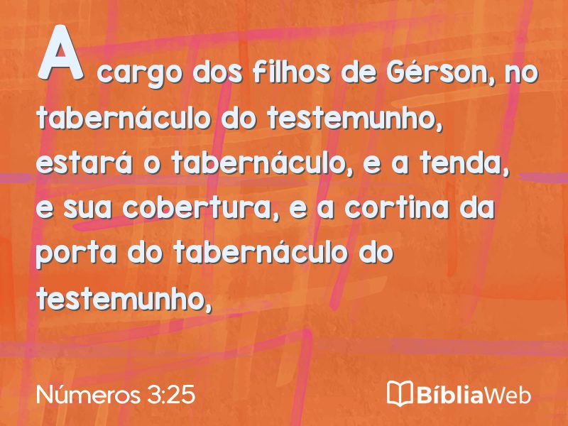 Números 3:25 em imagem para compartilhar