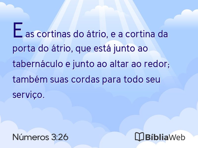 Números 3:26 em imagem para compartilhar