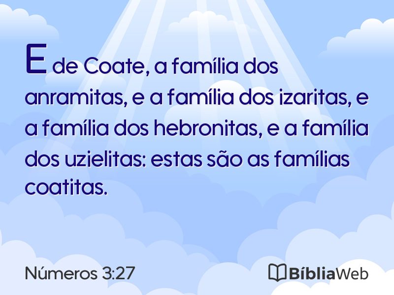 Números 3:27 em imagem para compartilhar