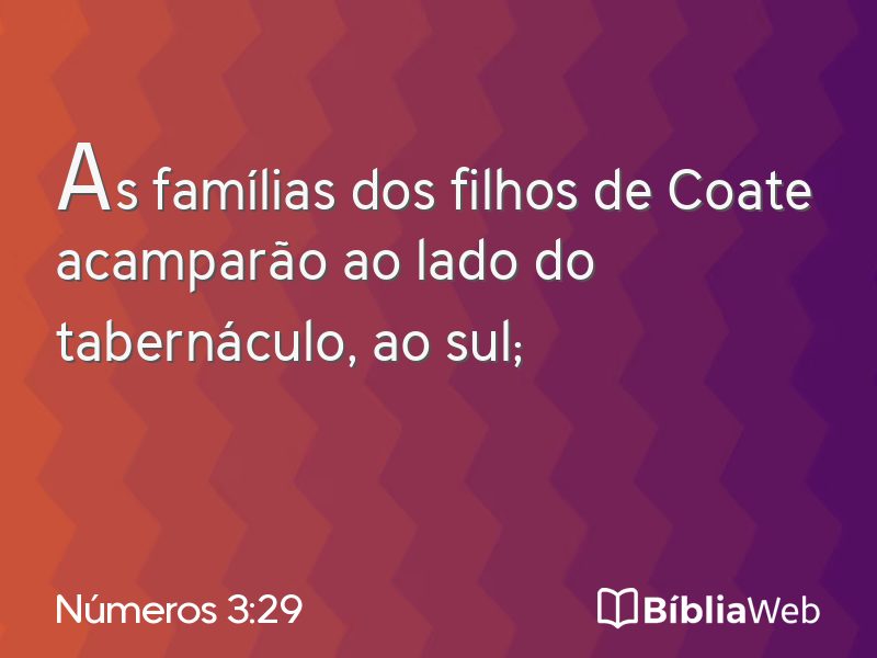 Números 3:29 em imagem para compartilhar