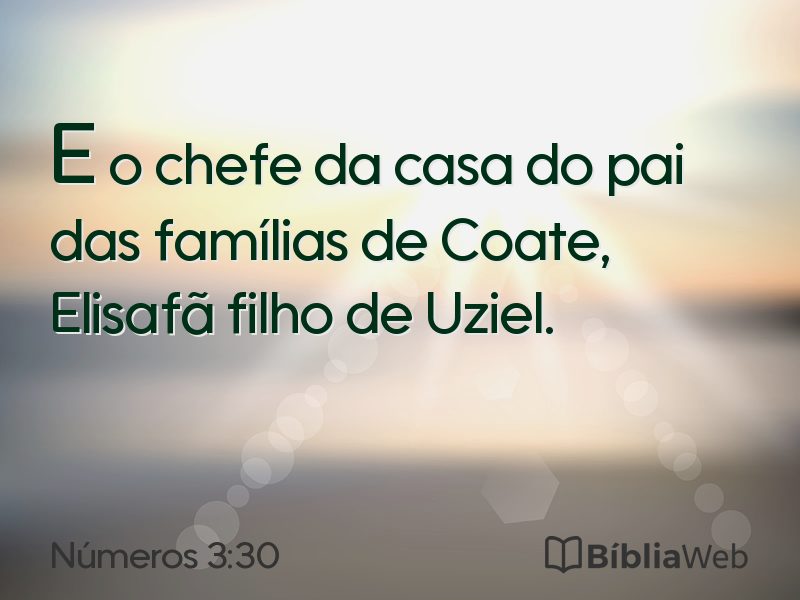 Números 3:30 em imagem para compartilhar