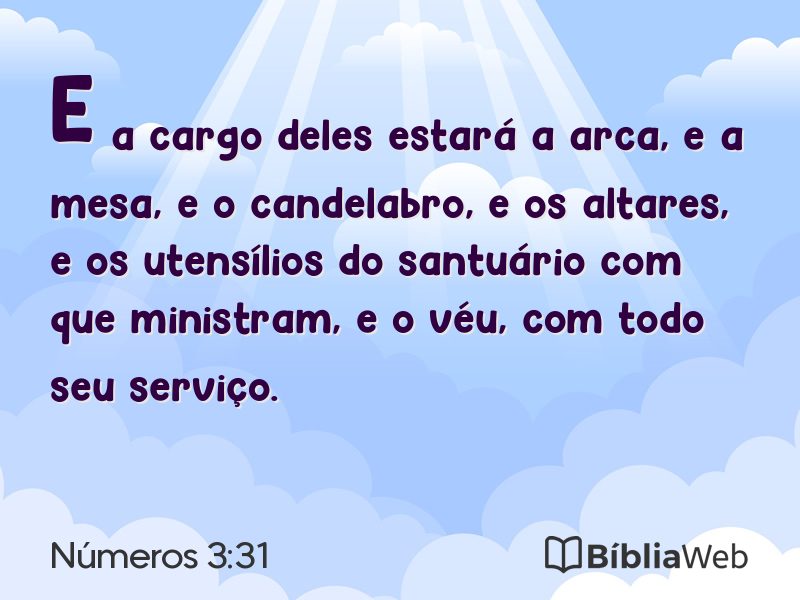 Números 3:31 em imagem para compartilhar