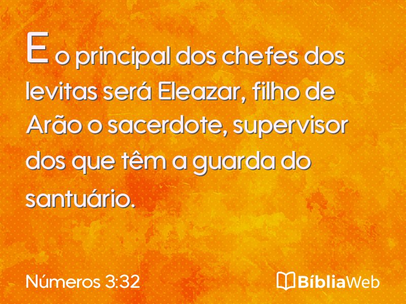 Números 3:32 em imagem para compartilhar