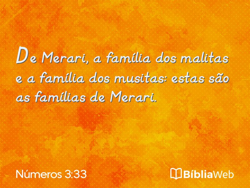 Números 3:33 em imagem para compartilhar