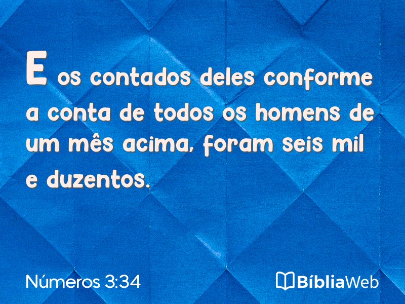 Números 3:34 em imagem para compartilhar
