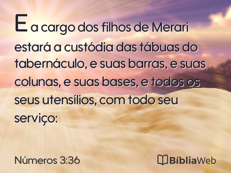 Números 3:36 em imagem para compartilhar