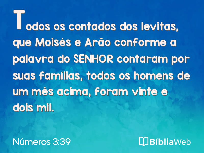 Números 3:39 em imagem para compartilhar