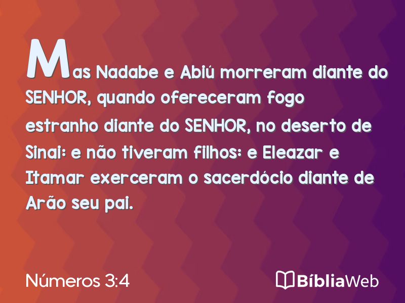 Números 3:4 em imagem para compartilhar