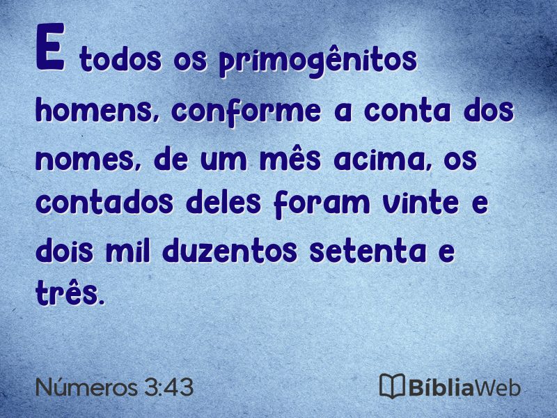 Números 3:43 em imagem para compartilhar
