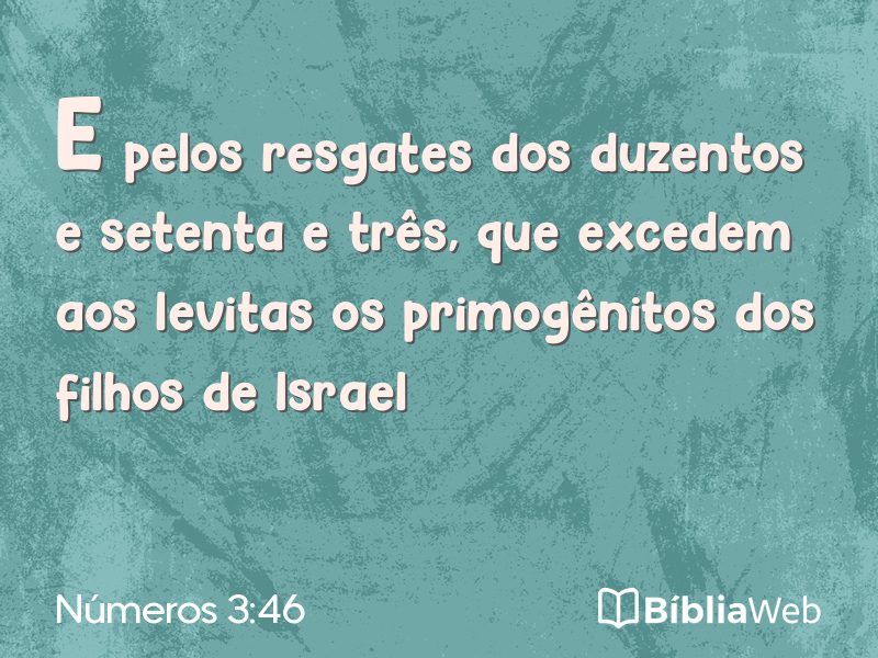 Números 3:46 em imagem para compartilhar