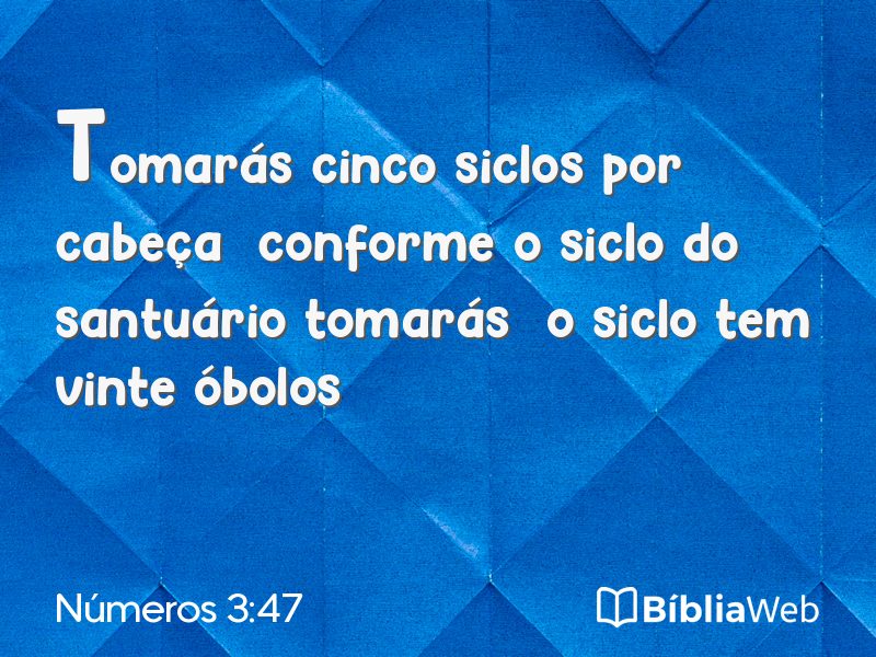 Números 3:47 em imagem para compartilhar