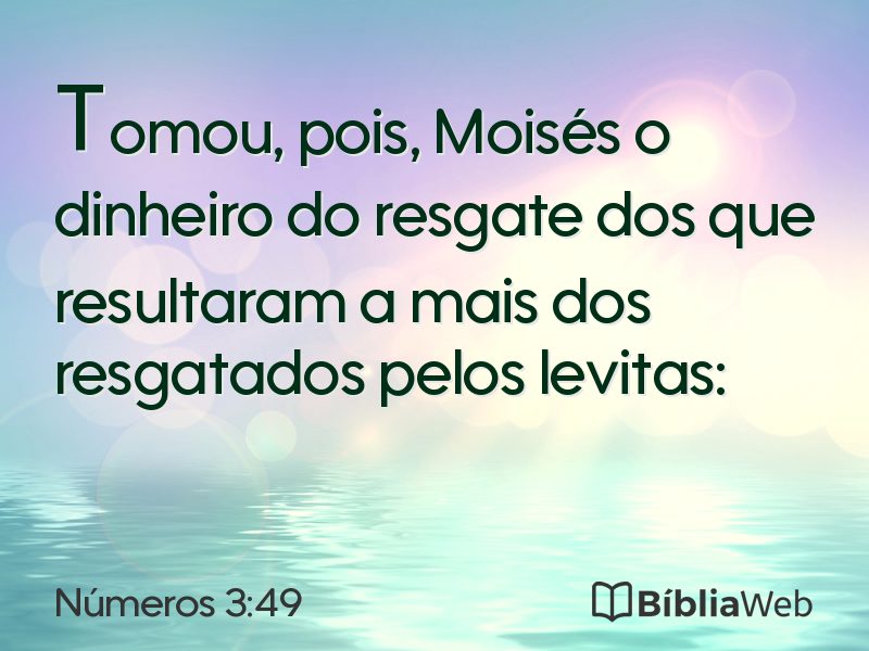 Números 3:49 em imagem para compartilhar