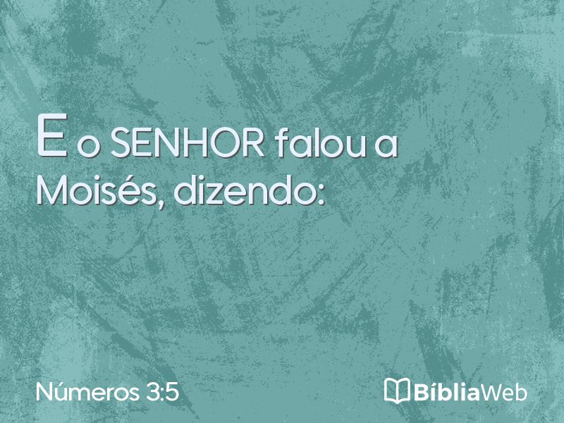 Números 3:5 em imagem para compartilhar