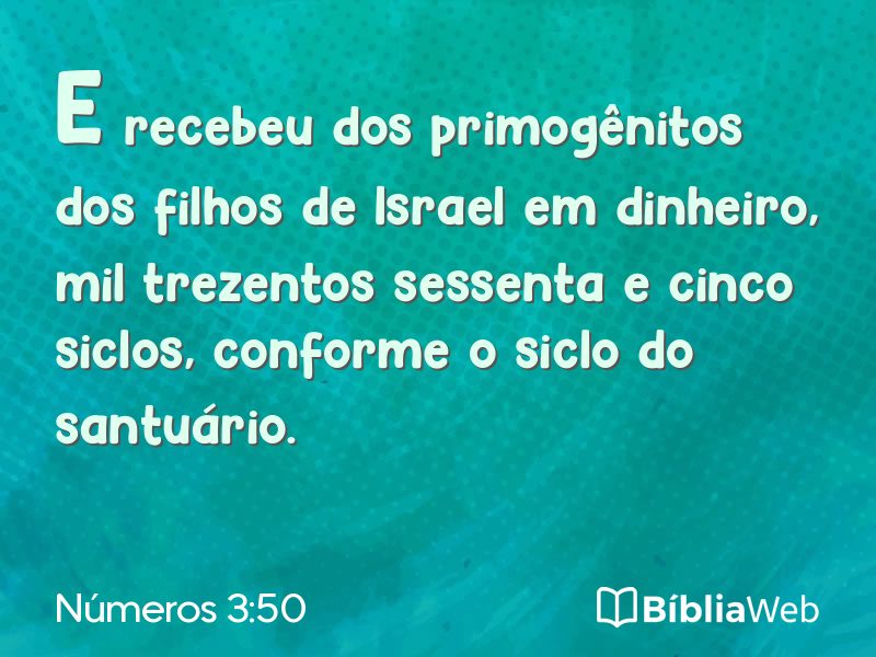 Números 3:50 em imagem para compartilhar