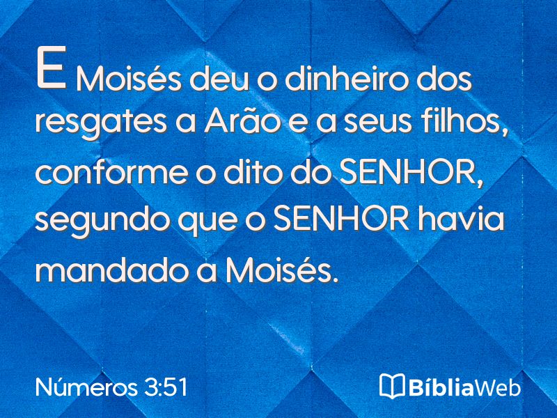 Números 3:51 em imagem para compartilhar