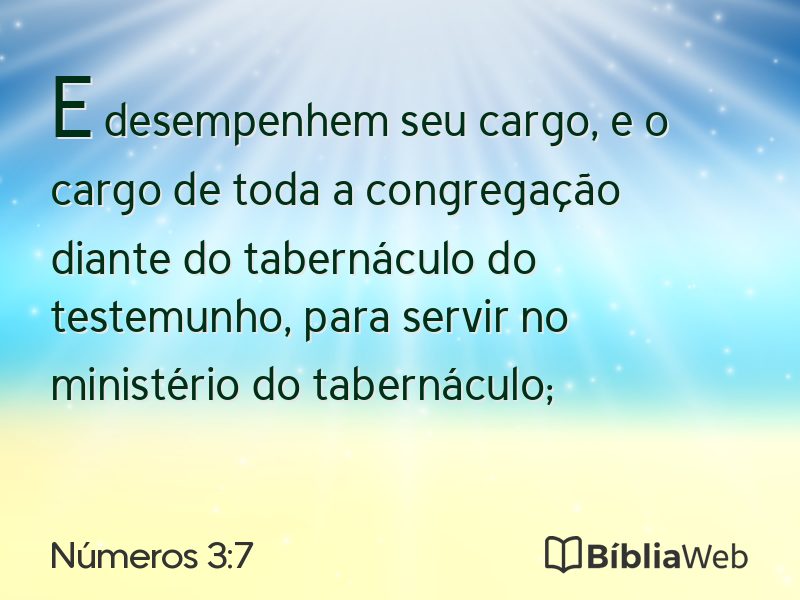 Números 3:7 em imagem para compartilhar