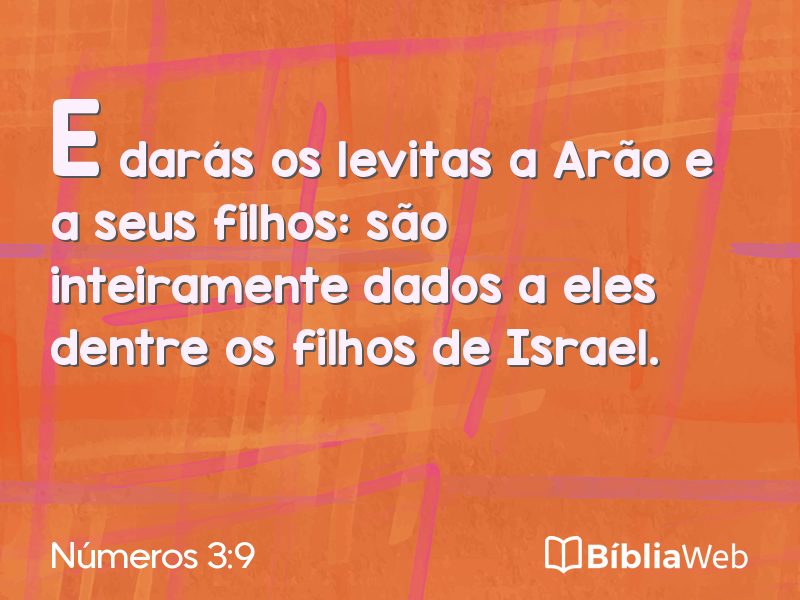 Números 3:9 em imagem para compartilhar