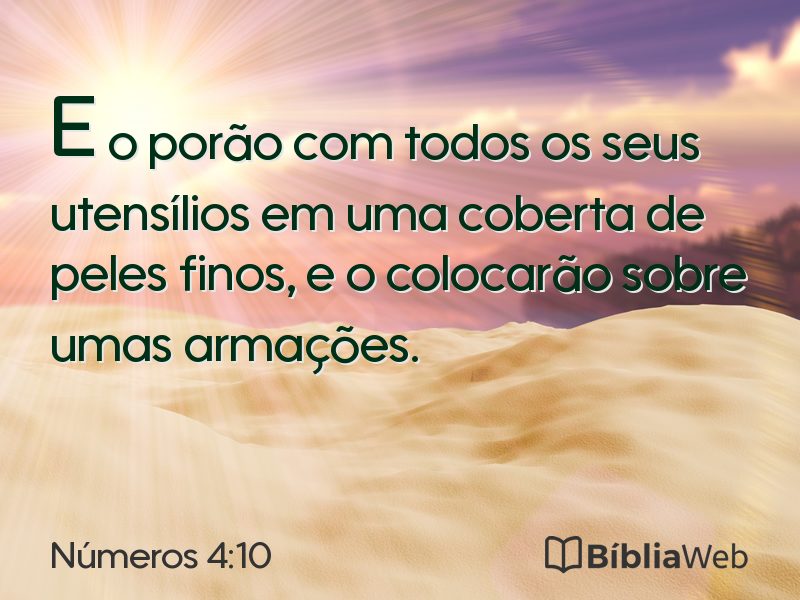 Números 4:10 em imagem para compartilhar
