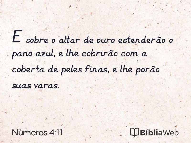 Números 4:11 em imagem para compartilhar