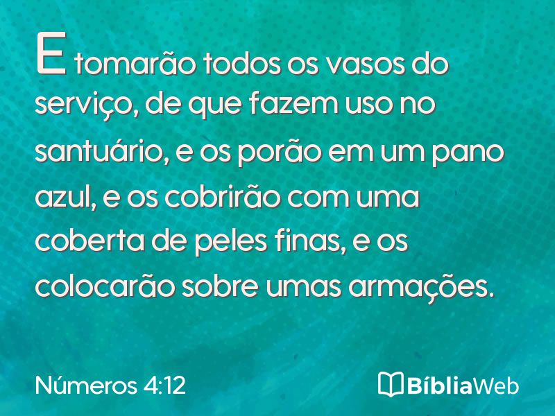 Números 4:12 em imagem para compartilhar