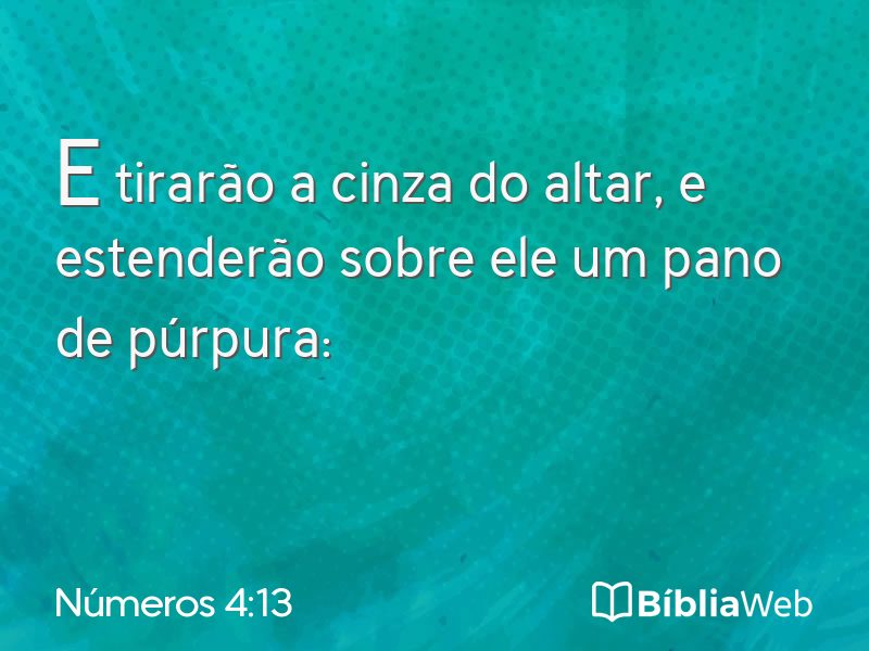Números 4:13 em imagem para compartilhar
