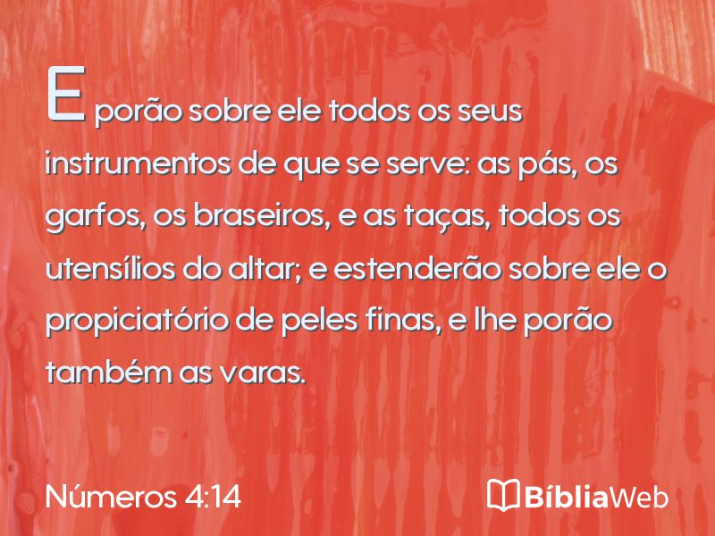 Números 4:14 em imagem para compartilhar
