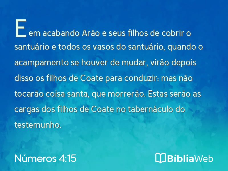 Números 4:15 em imagem para compartilhar