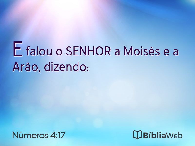 Números 4:17 em imagem para compartilhar