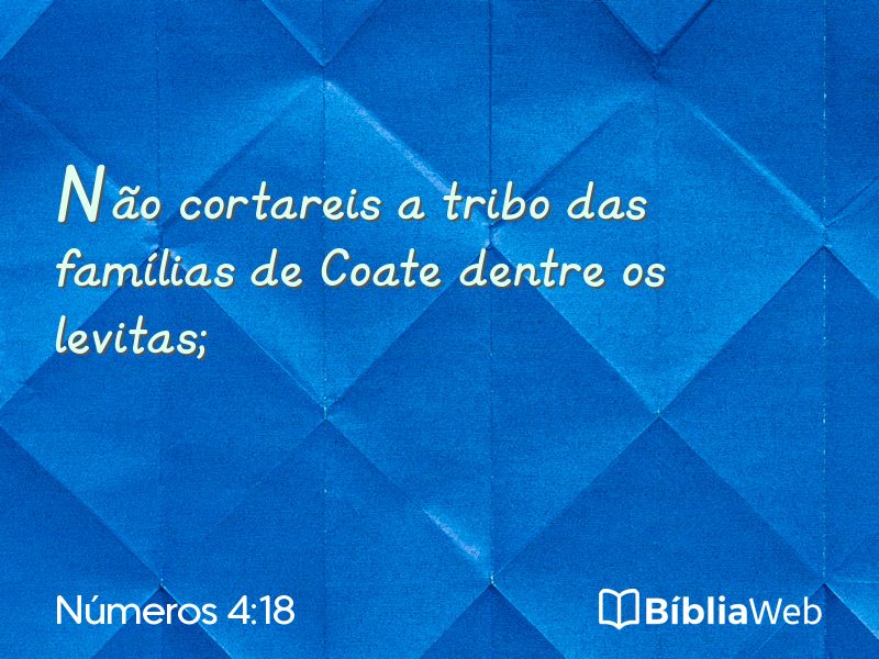 Números 4:18 em imagem para compartilhar