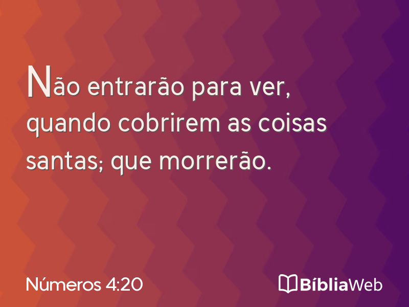 Números 4:20 em imagem para compartilhar