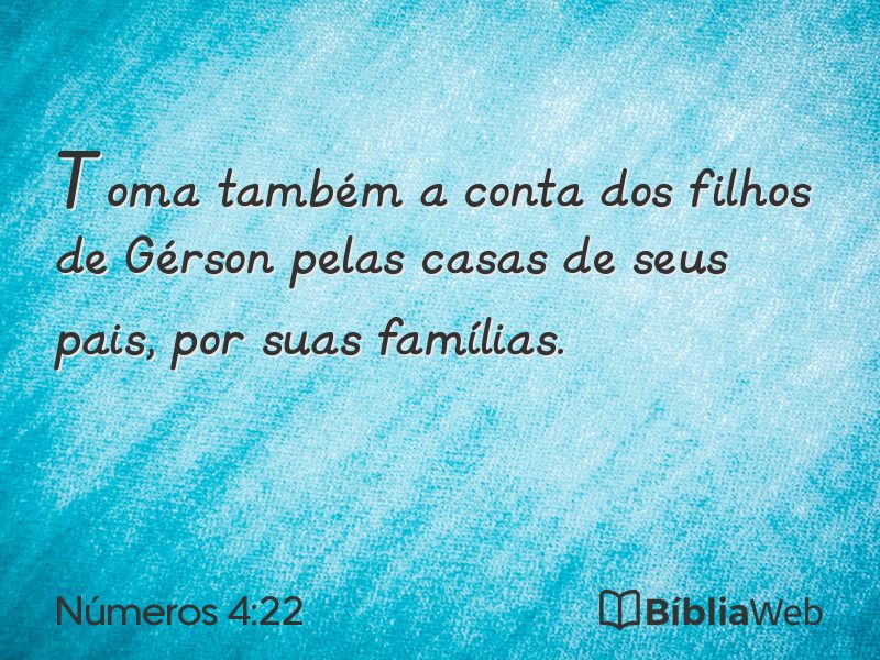 Números 4:22 em imagem para compartilhar