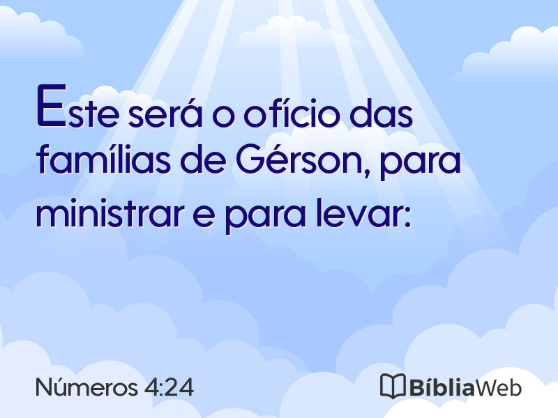 Números 4:24 em imagem para compartilhar