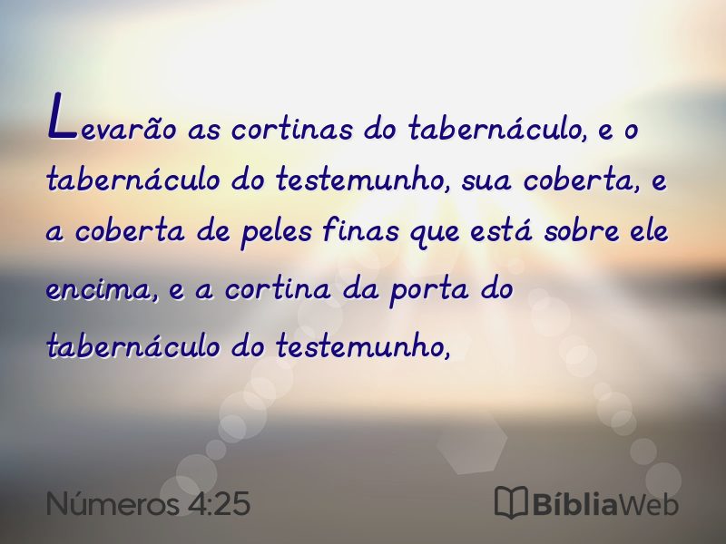 Números 4:25 em imagem para compartilhar