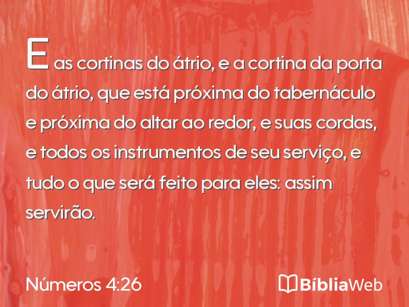 Números 4:26 em imagem para compartilhar