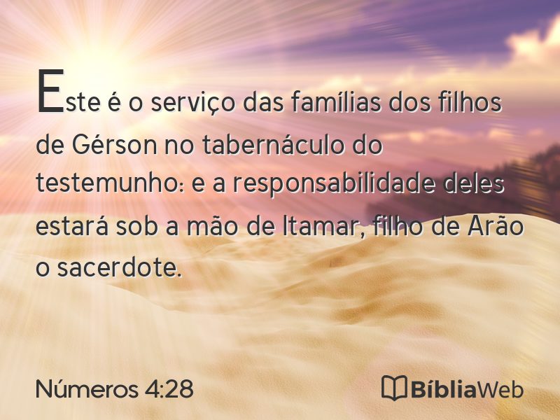 Números 4:28 em imagem para compartilhar