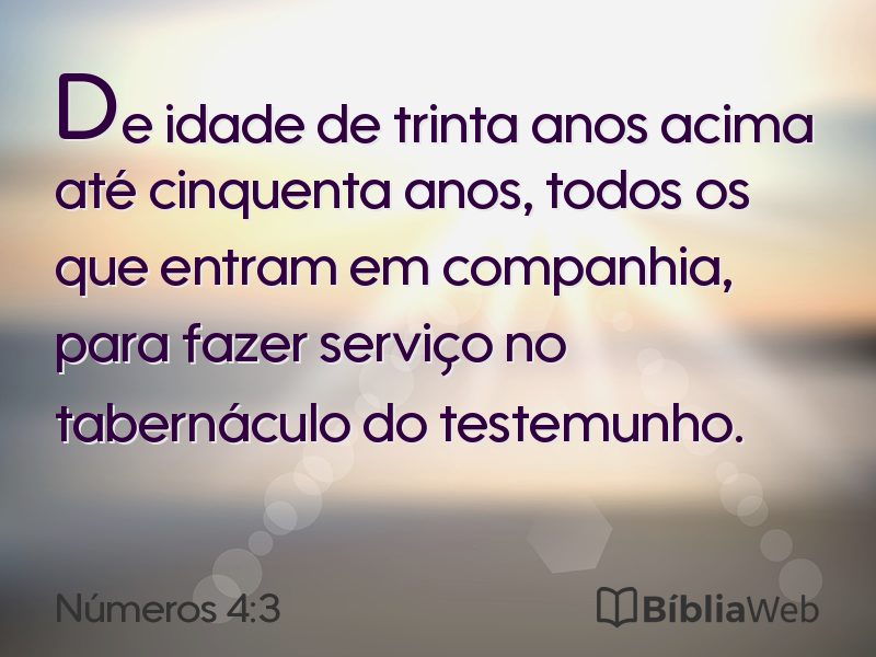 Números 4:3 em imagem para compartilhar